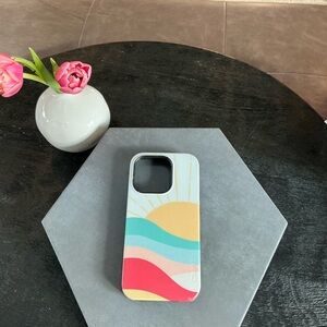 Casetify Red and Yellow Wave Pattern Phone Case iPhone 15 pro